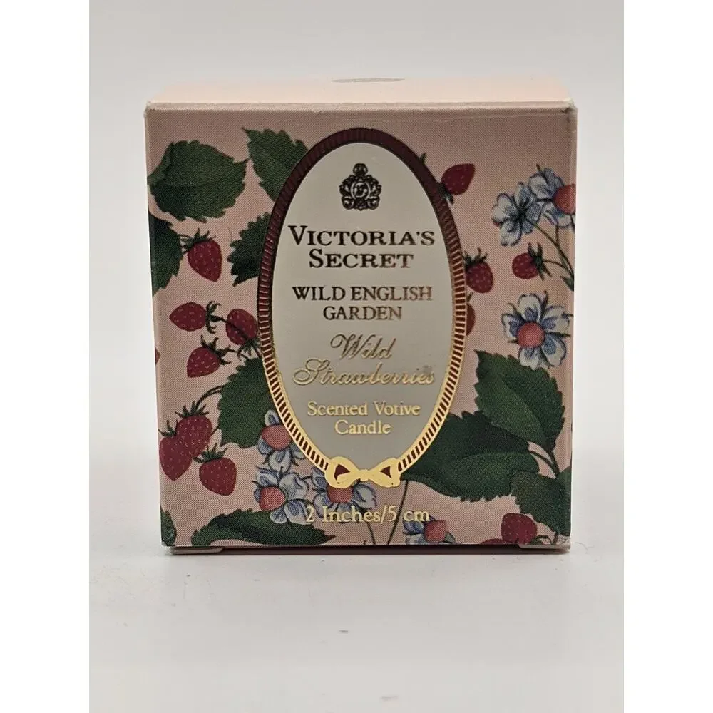 VTG‎ NOS Victoria's Secret WILD ENGLISH GARDEN SCENTED CANDLE Wild Strawberries